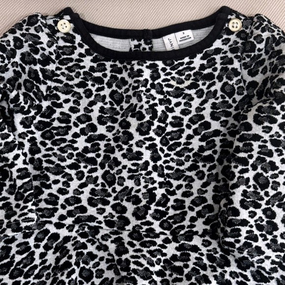 3T Toddler Dress Lot Maison Me Plaid Flannel + Janie & Jack Leopard Knit VGUC LS - Picture 12 of 16